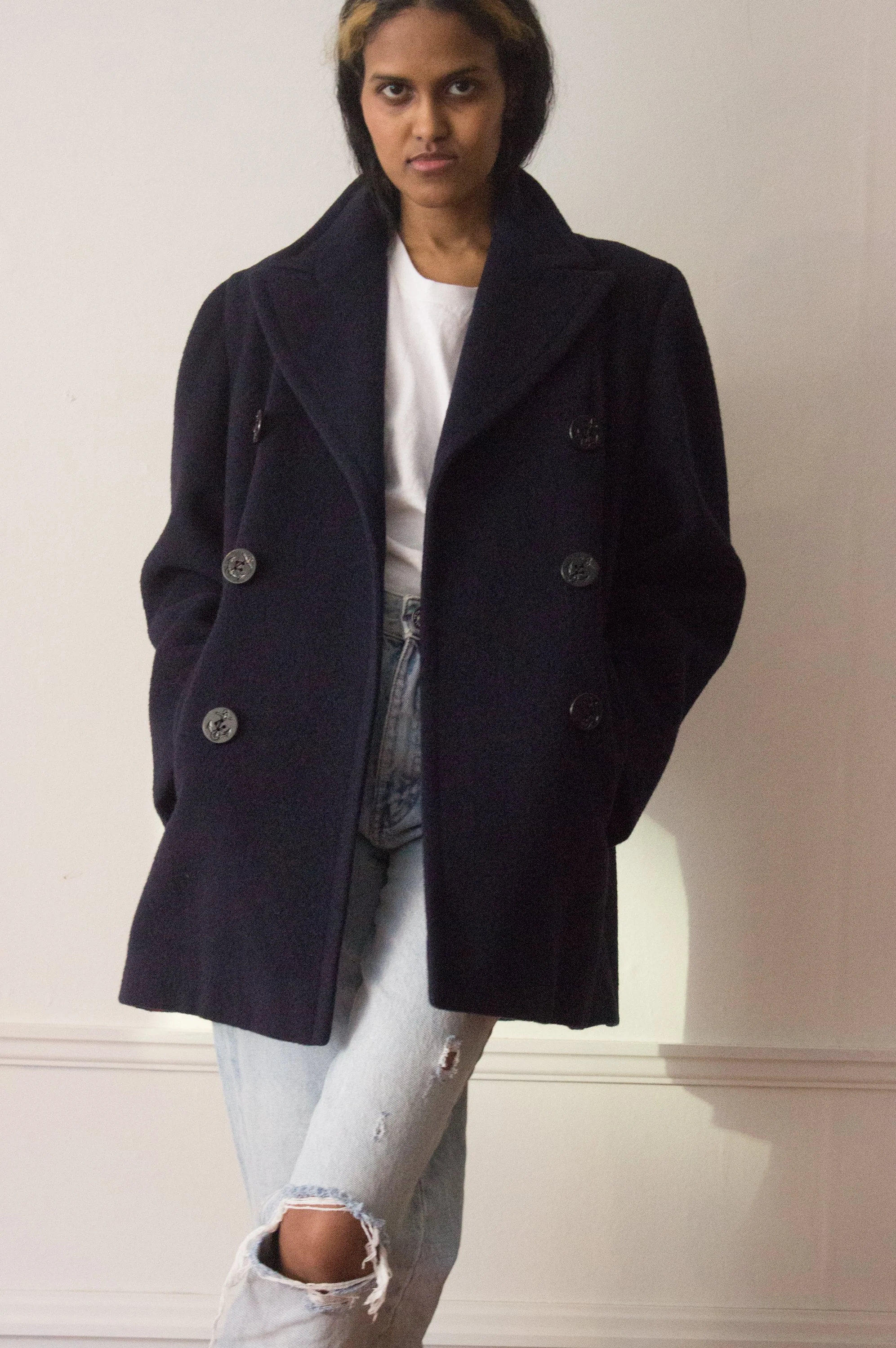 1960s Ann's Importers Rich Navy Pea Coat — Wayward Collection